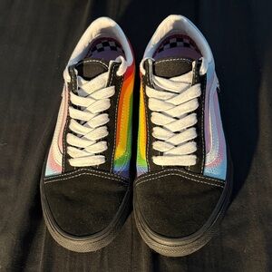 Vans Kids Rainbow Stripe Low-Top Sneakers - Black/Multicolor